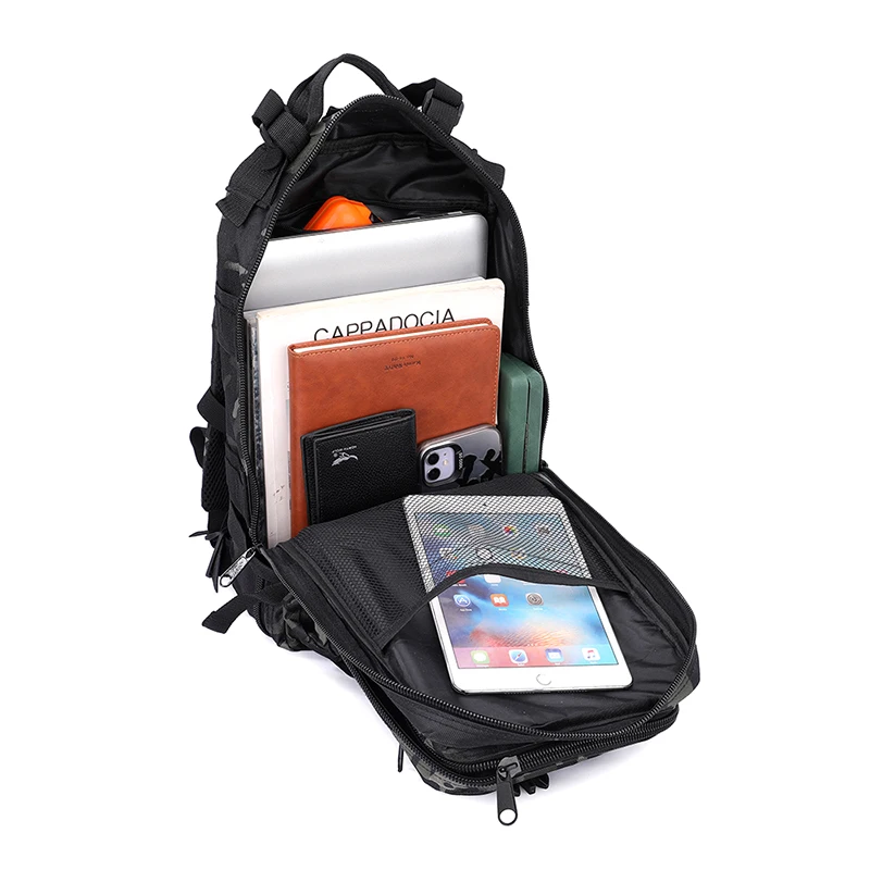 전술 야외 배낭 - 캠핑, 사냥 및 낚시 |   조절 가능한 스트랩, 다중 수납 공간, 캠핑 액세서리