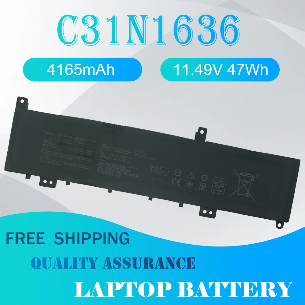 C31N1636 Laptop Battery For Asus VivoBook X580VD X580VD-1A X580VD-1B X580VD-9A X580VD-9B N580VN N580VD NX580VD7300 NX580VD7700