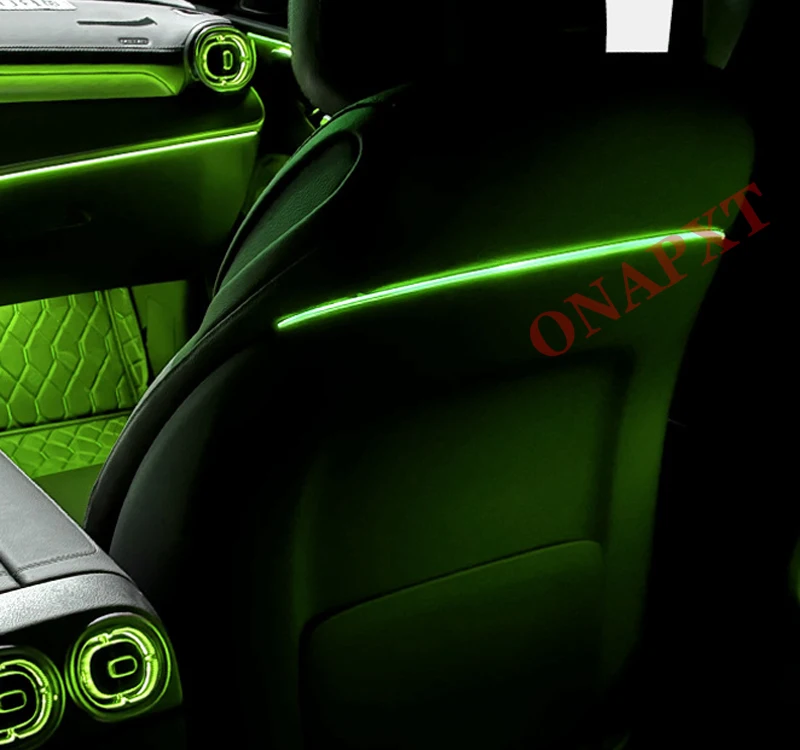 64-Color For Benz C class W206 GLC W254 X254 Car Decorative Atmosphere Lamp Strips MB LED Air Vent Nozzle Neon Ambient Light