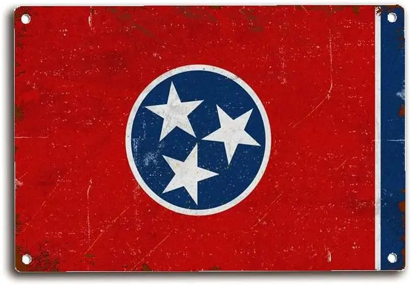 Tin Sign Tennessee Flag Tennessee Flag Art Tennessee State Flag Wall Art Home Bar People Cave Office Shop Bathroom Signs Wa sign