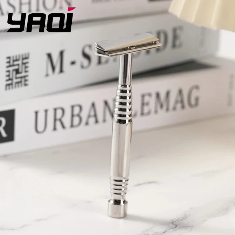 YAQI Romulus Men's Safety Razor Single-Edged Shaving Razor Polished 316 Stainless Steel AC Blade