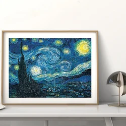 Kit pittura diamante fai da te diamante rotondo cielo stellato di Van Gogh mosaico pieno di diamanti decorazione della casa pittura Kit punto croce