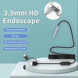 3In1 Endoscope Camera 720P Sewer Industrial Piping Car Inspection Endoscopic 3.9Mm For Usb Android Type C