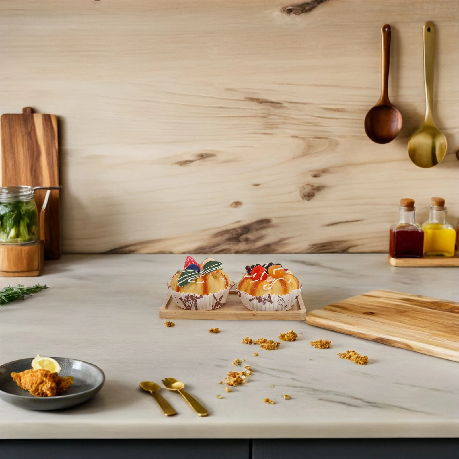 

3Pcs Bamboo Serving Trays Japanese Style Elegant Rectangular Platter for Snacks Food Display Home Party Decoration Accessory