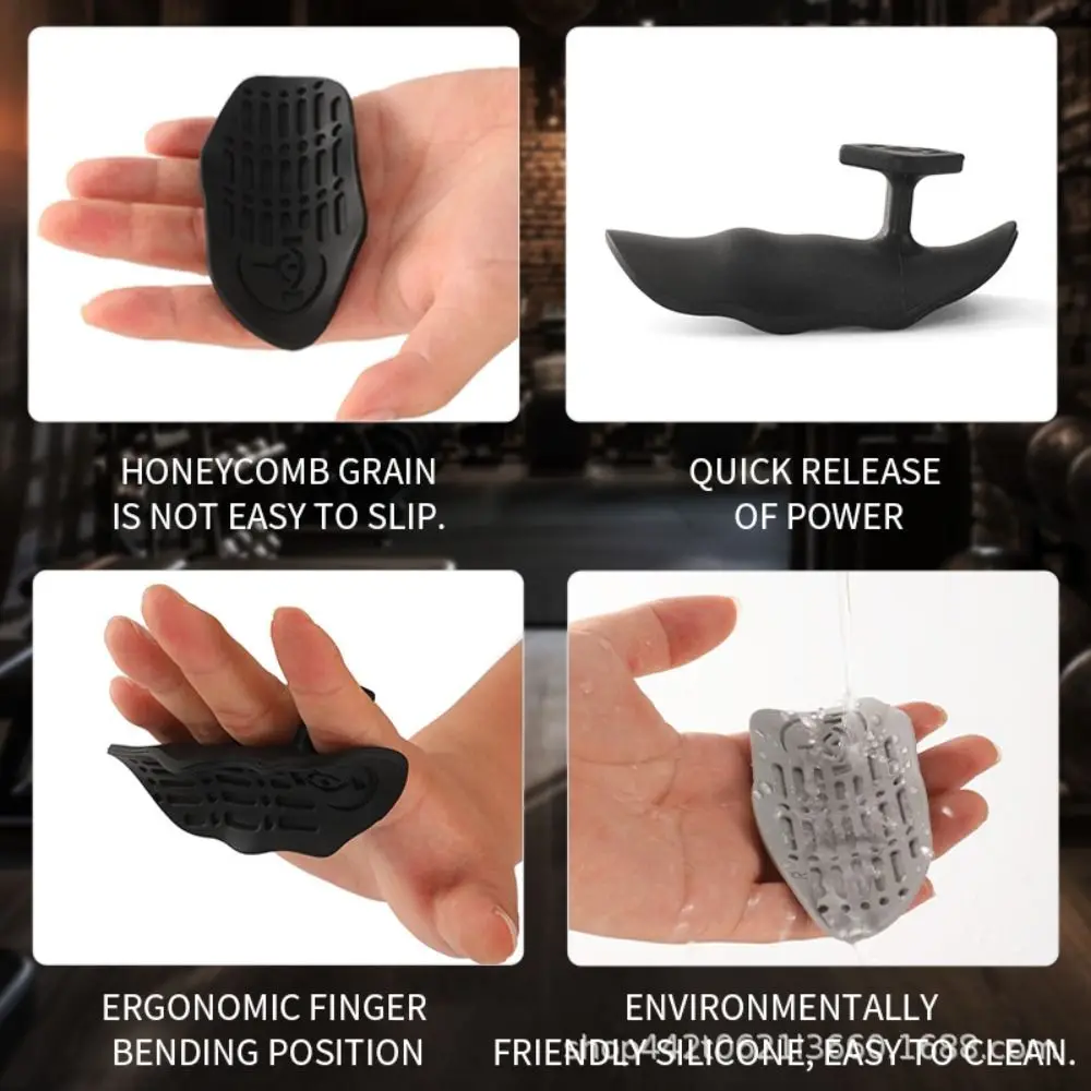 

1 Pair Ergonomic Weight Lifting Grips Elastic Honeycomb-shaped Workout Gym Gloves Anti-friction Soft Silicone Palm Grips