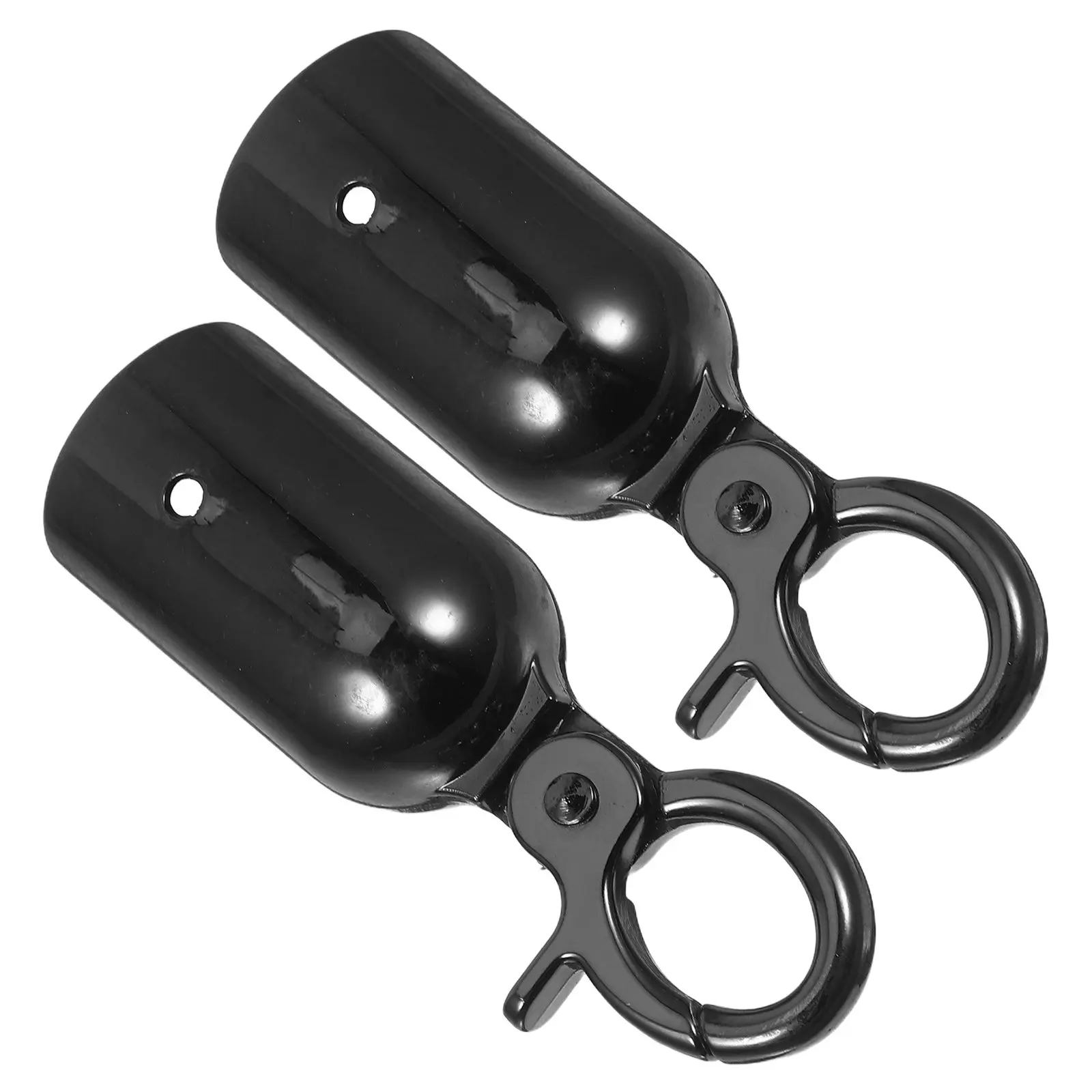 2Pcs Zinc Alloy Rope Hook Caps Black Medium Size Stable Cord End Stoppers for Stanchion Posts Crowd Control Barrier Rope Hook