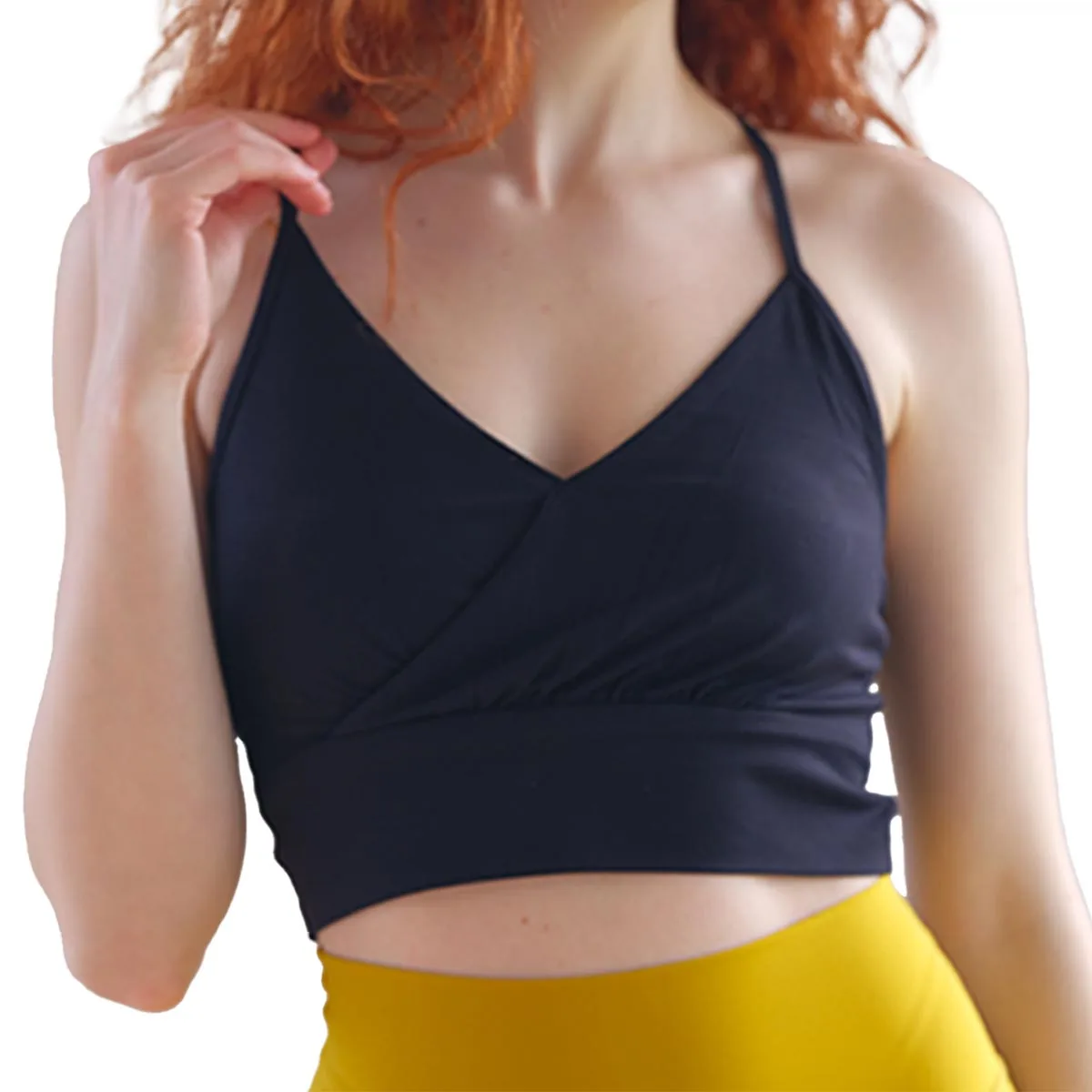

Daimu live Woman yoga Sports Bra Seamless Backless Sportswear Underwear Shoulder Strap Inner Padded Adjustable Vest Bralette