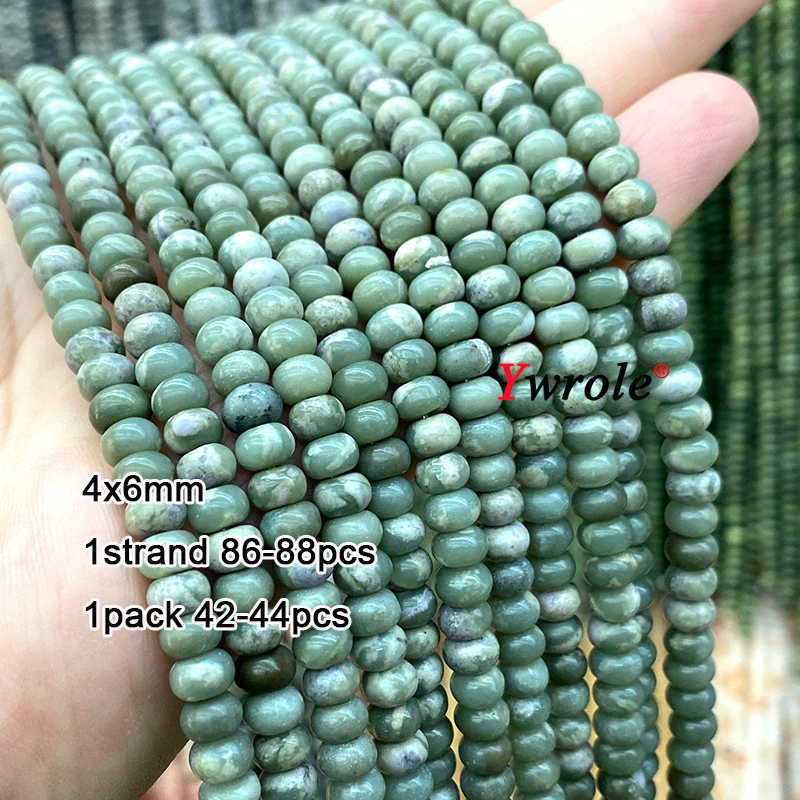 4x6MM 5x8MM Abacus Natural Stone Green Auspicious Jade Rondelle Space Beads for Jewelry Making Diy Bracelet Accessories Charms