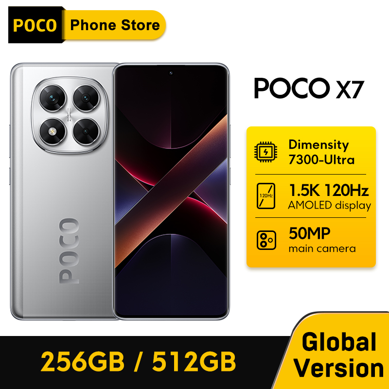 POCO X7 Smartphone Global Version 256GB/512G 120Hz 6.67" CrystalRes Display Dimensity 7300-Ultra 5110mAh Battery 45W Charger NFC