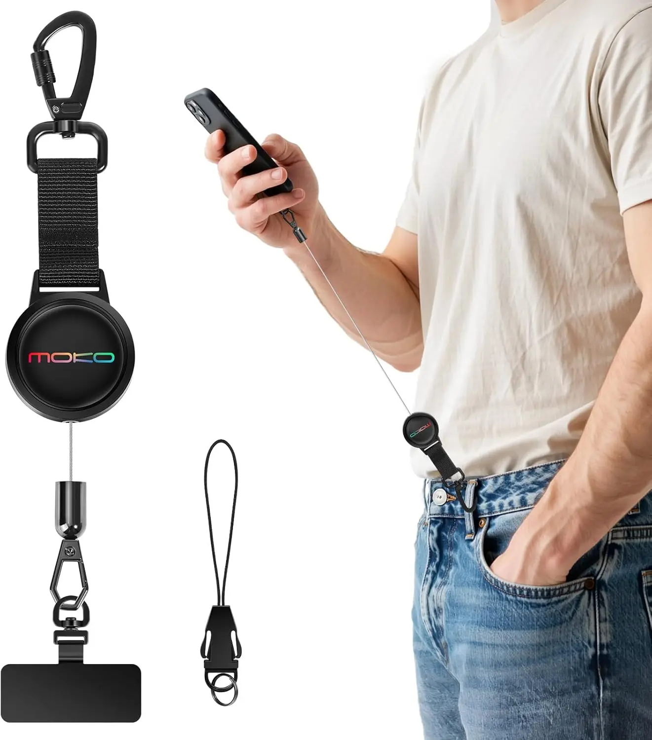 MoKo Anti-theft Phone Tether Retractable Lanyard