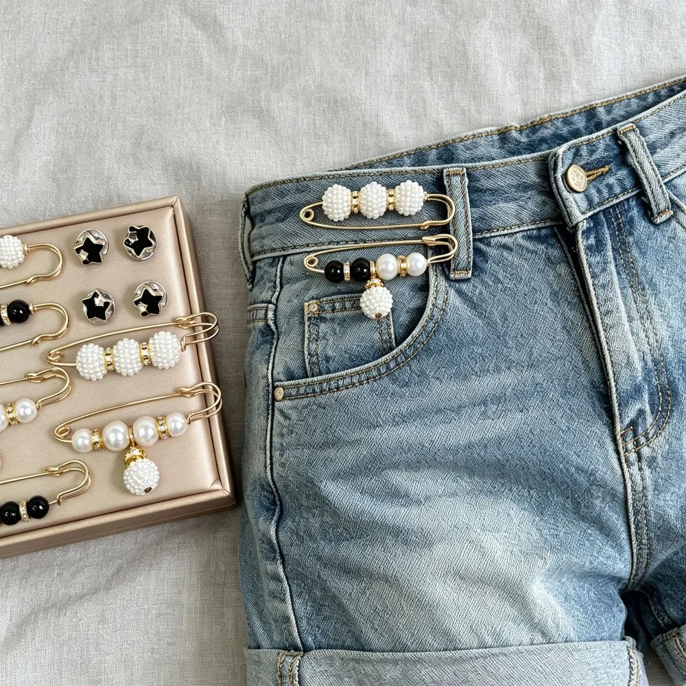Europe America Japan Korea Style Corset Brooch 8Pcs Set, Metal Anti-Exposure Brooch DIY Clothing Accessories for Women