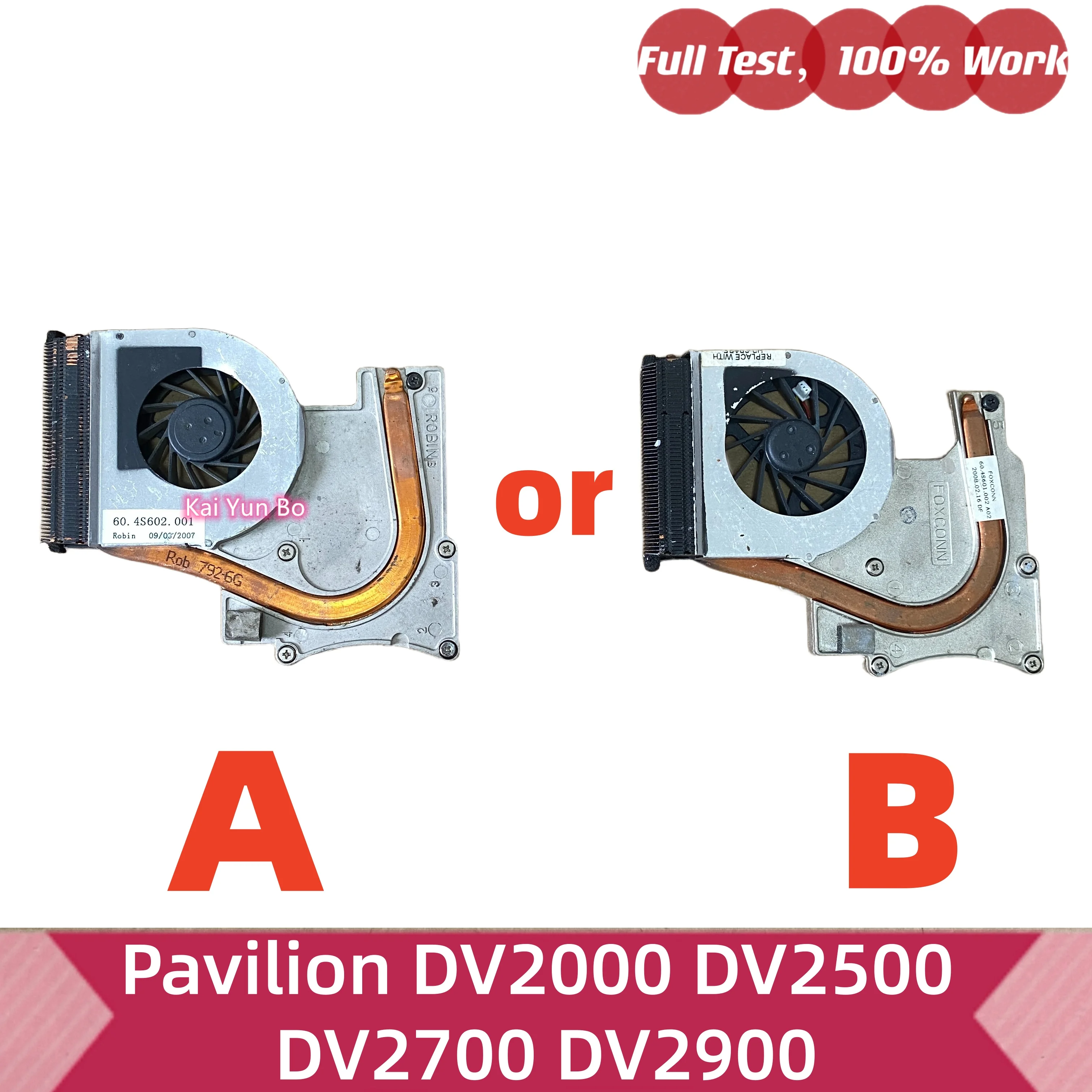 60.4S602.001 60.4S601.002 455843-001 Para HP Pavilion DV2000 DV2500 DV2700 DV2900 Ventilador de resfriamento de CPU ou dissipador de calor para laptop