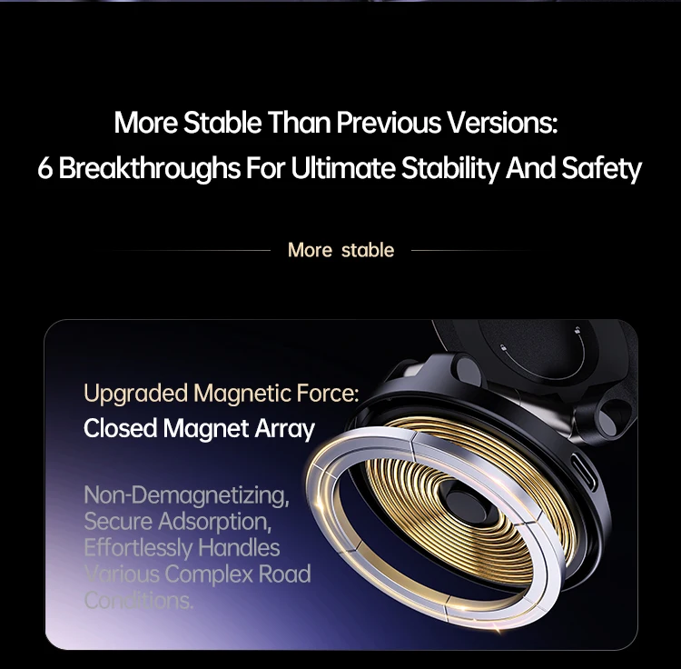 Boneruy X68w Charging Car Magnetic Phone Holder 360 Degree Rotating Magnetic Vacuum Suction Phone Mount Holder for All Phones