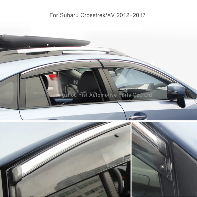 

High Quality Windon Visor For Subaru Crosstrek/XV 2012 2013 2015 2016 2017 Window Vent Deflectors Weather Shield Rain Sun Shade