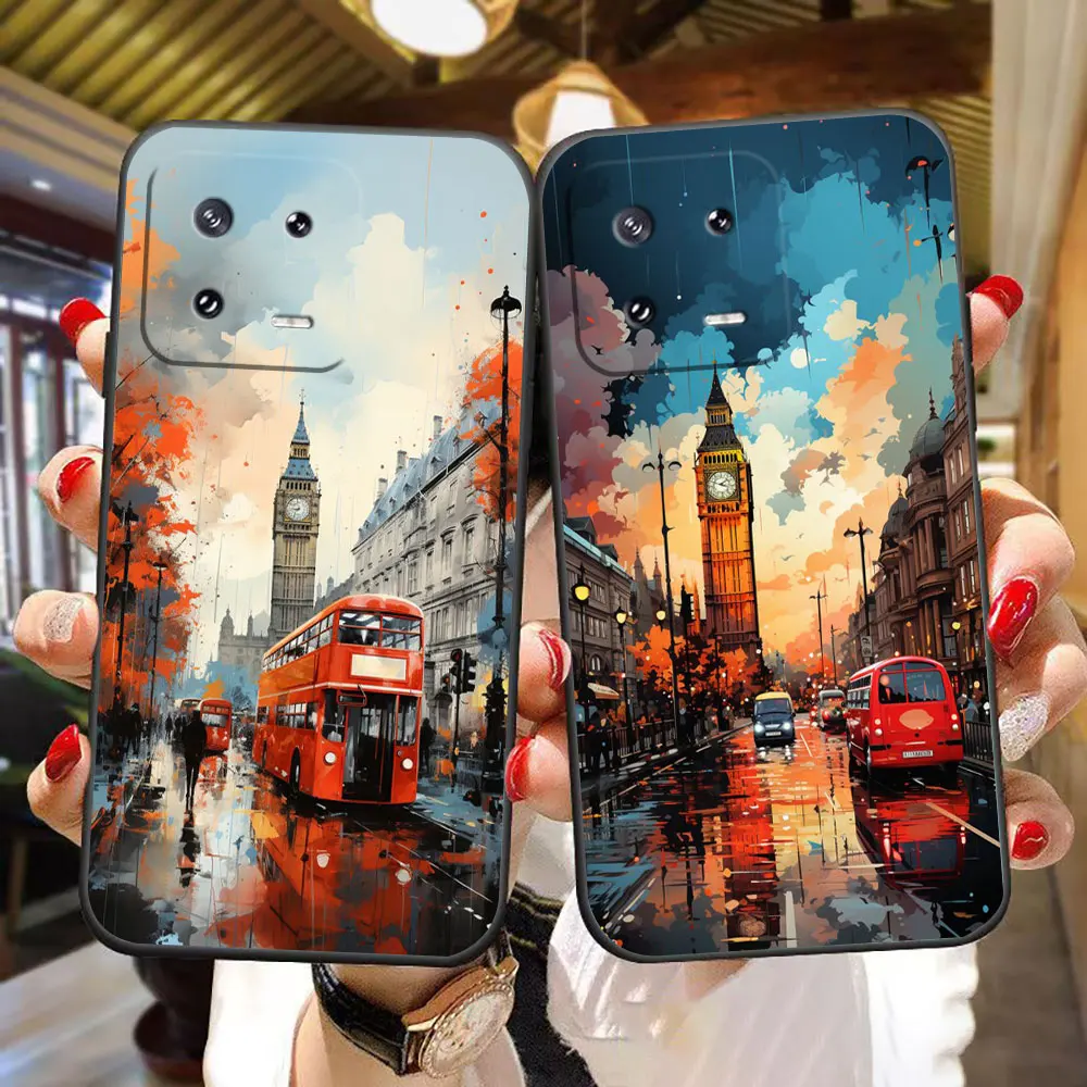 Bus View Cherry Blossoms Phone Case For Xiaomi 13 12 12T 11 11T 9 LITE POCO F6 F5 F4 F3 M6 M5 M4 M3 X5 X4 X3 GT Case Funda Shell