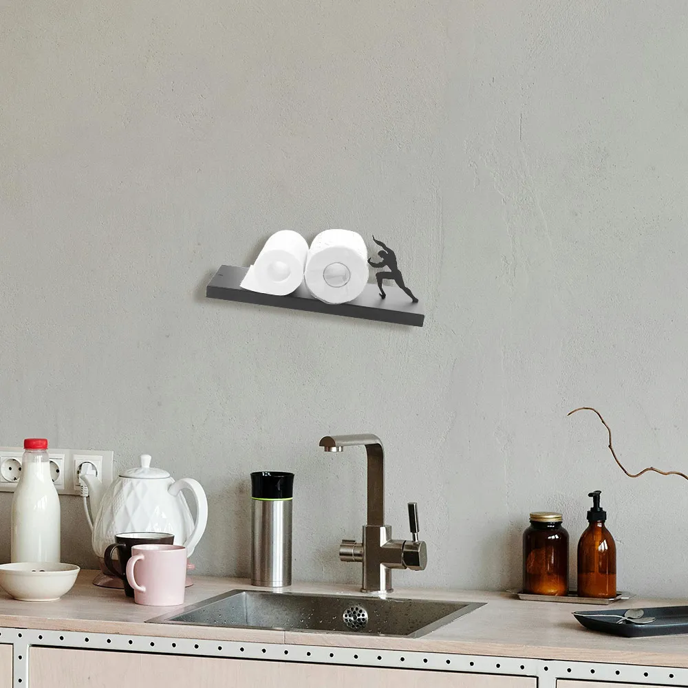 

Подставка для туалетной бумаги из нержавеющей стали Компактный дизайн Водонепроницаемый материал Подставка для хранения в ванной комнате Настенная