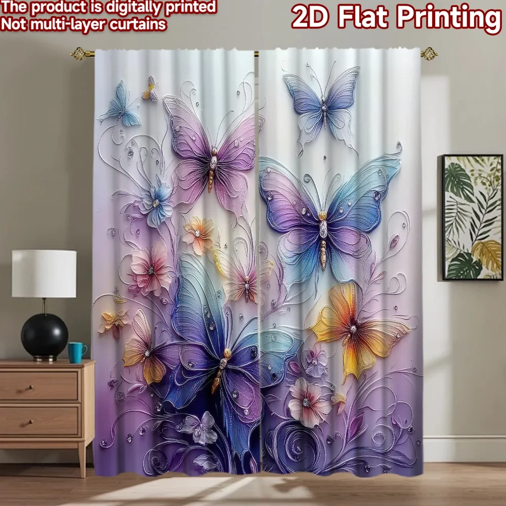 

1pc 2D flat Photography Backdrop Photography Backdrop Colorful Butterflies and Flowers 100% Polyester Party Decorations Perfect