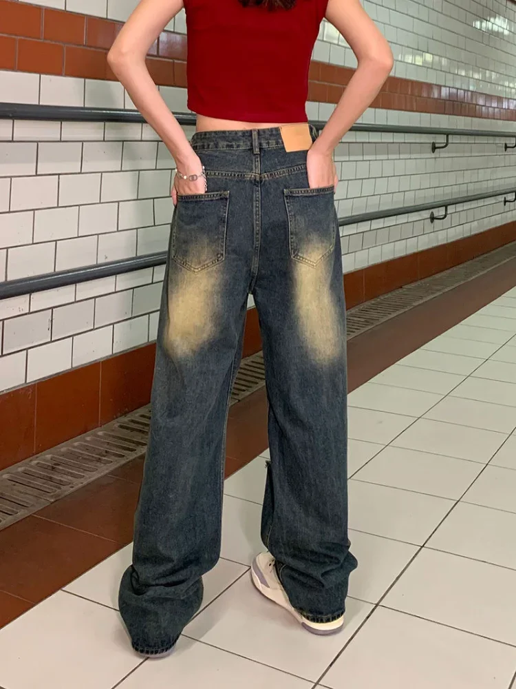 جينز نسائي هول رائع للجنسين، أساسيات الإبداع المتوافقة مع شعبية عتيقة على الطراز الأوروبي للسيدات، ملابس الشارع اليومية البسيطة والحديثة