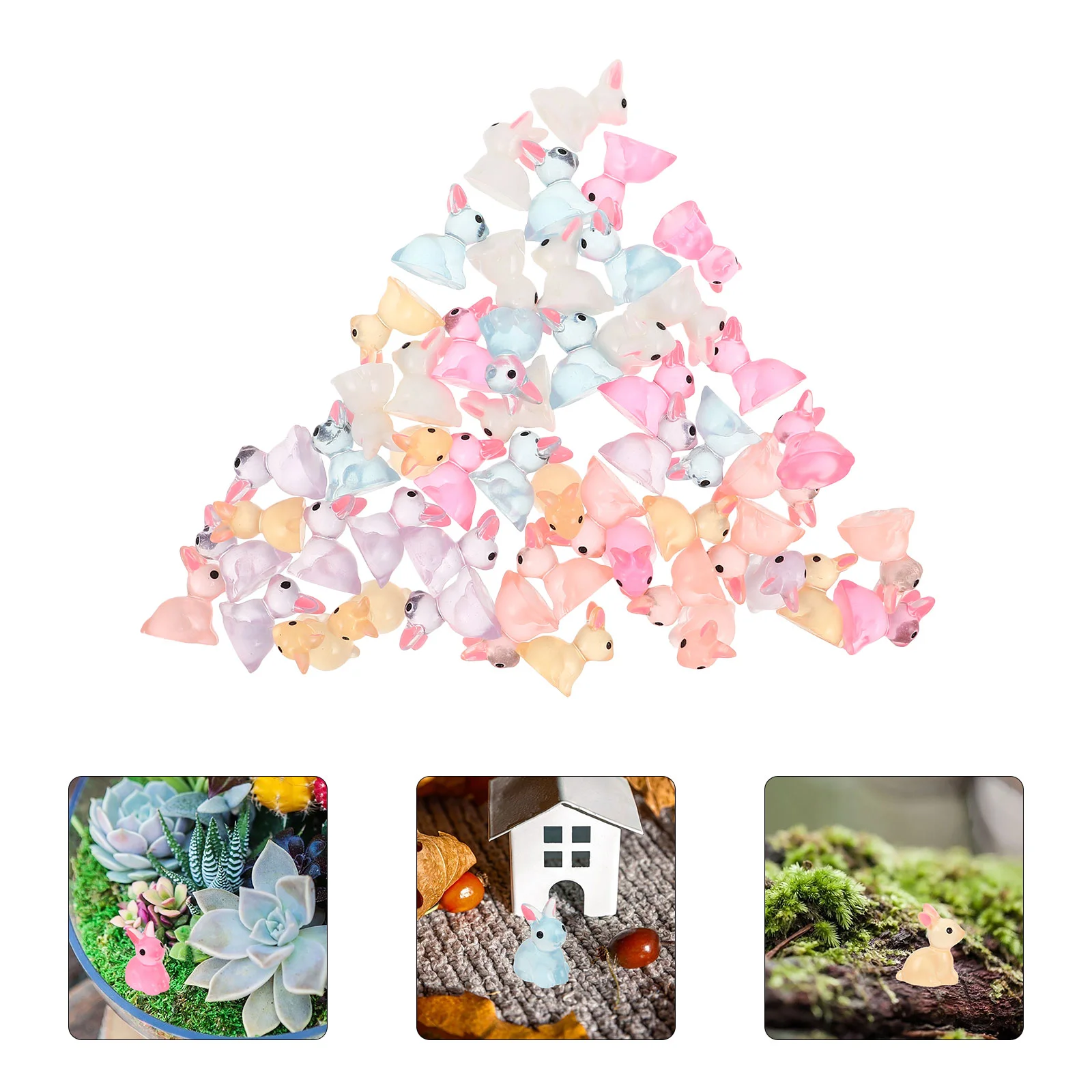 

80 шт. пасхальные мини-фигурки кролика, статуэтка кролика из смолы, топпер для торта, сувениры для вечеринки