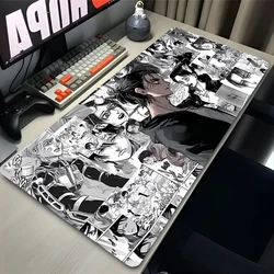 Black And White Manga Mouse Pad PC Eren Yeager Gamer Cabinet Mousepad Laptop Attack on Titan Desk Mat Anime Gaming Keyboard Rug