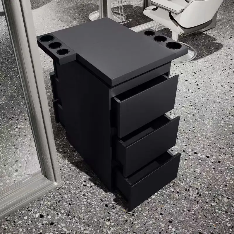 High End Barber Stores Tattoo Stainless Steel Pipe Support Rolling Cart Salon Trolley Cart With Multi Function Top Tray