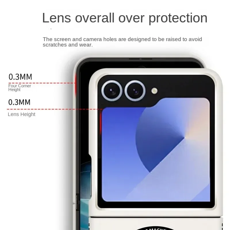 Роскошный простой ультратонкий однотонный чехол для телефона Samsung Galaxy Z Flip 7, 6, 5, 4, 3, противоударный защитный чехол с магнитным притяжением