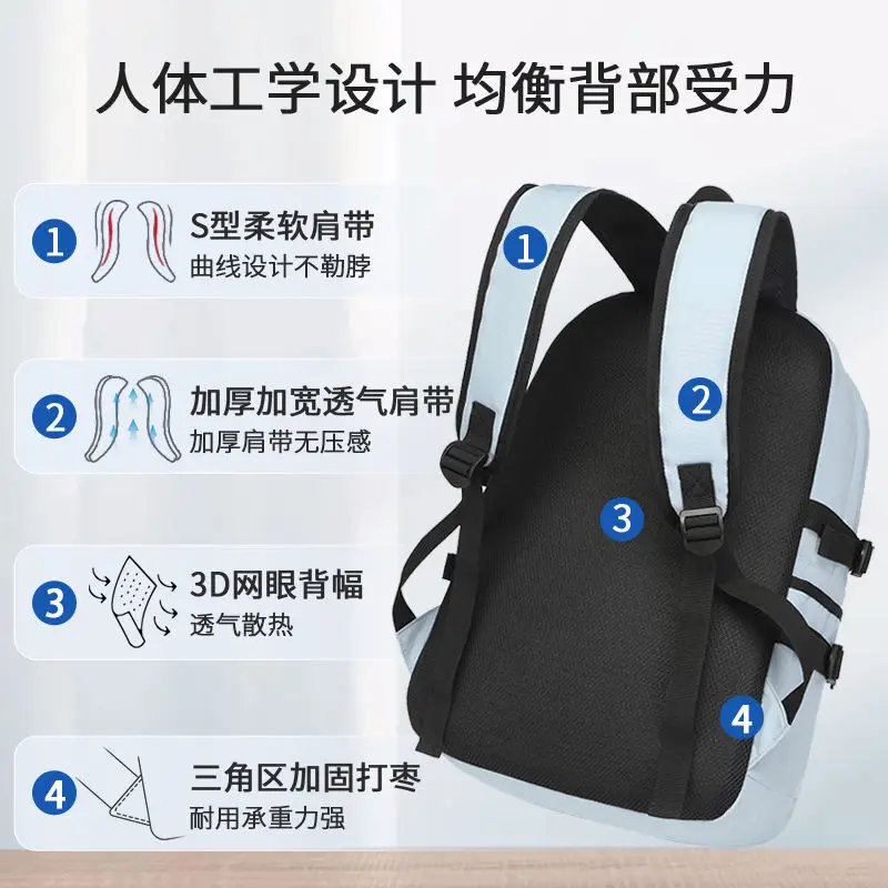 Anime Genshin Impact Zhongli Stylish Large Capacity Lightweight New Model For Elementary And Middle School Students Unisex Ver