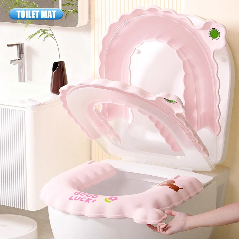 New Four Seasons Universal Waterproof Wash-free Half-pack Toilet Seat Cushion Thickened Cartoon Adhesive Toilet Seat Cushion