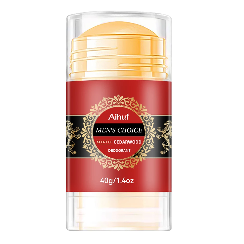 AIHUF Unisex Deodorant-Stick (40 g) mit Zedernholz- und Pfirsichduft, praktisches Drehdesign, langanhaltender 72-Stunden-Schutz, für empfindliche Haut_voghion.com
