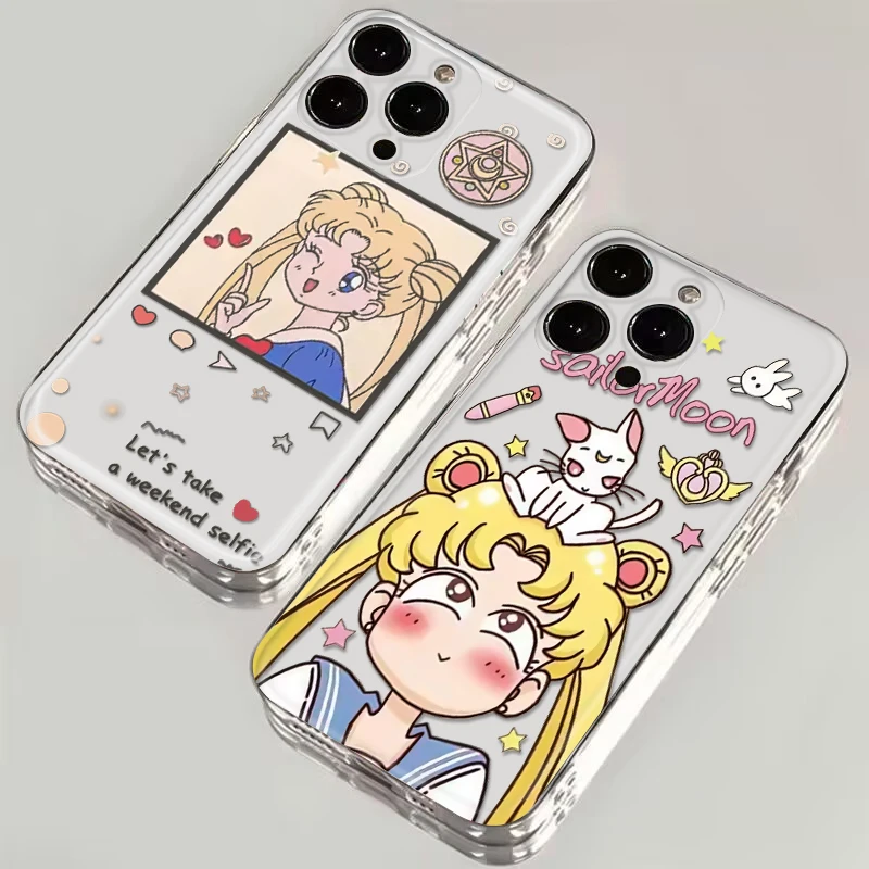 S-Sailor M-Moon cartoon Soft Case for Redmi Note 11S 10 9 POWER Xiaomi Mi 10T 11 11T Pro F1 A3 Poco M3 M4 X3 NFC M6 F6 X6 C65