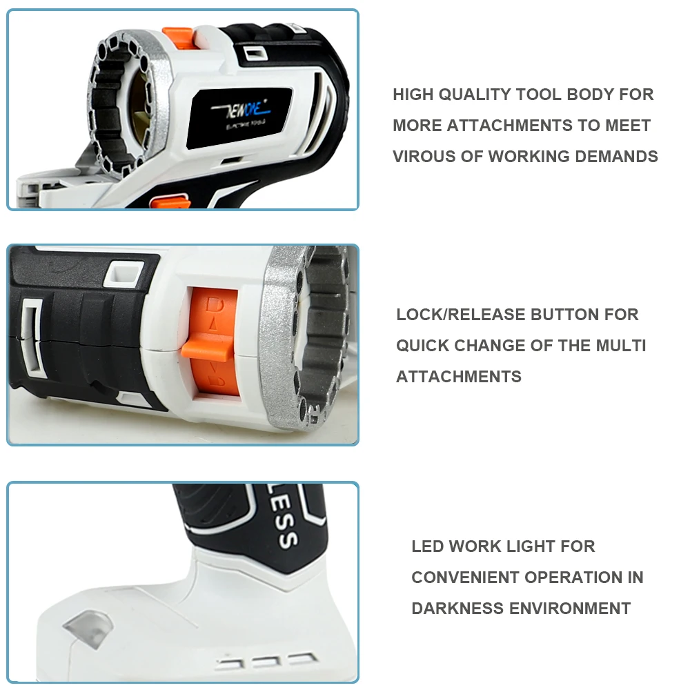 Imagem -02 - Motosserra Elétrica sem Fio 2in Lixadeira Rushless Furadeira de Impacto Chave Multitool Serra Circular Oscilante para 18v Makita