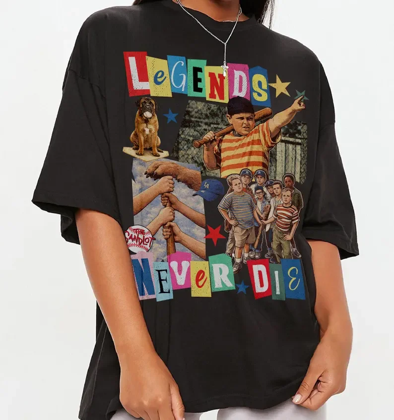 Camiseta de regalo de la película The Sandlot, camiseta de los héroes de la película Heroes Get Legends Never Die, película vintage de 2026, camiseta para fanáticos de Sandlot Great Bambino