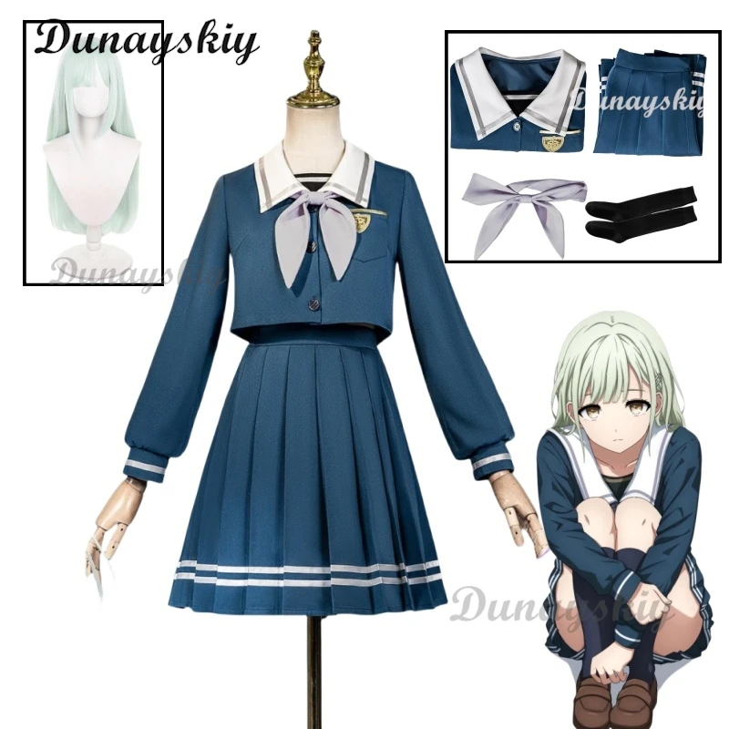 New mutsuma Wakaba mortis cosplay BanG Dream Ave Mujic mygo costume Halloween party JK dress socks top woman full set uniform