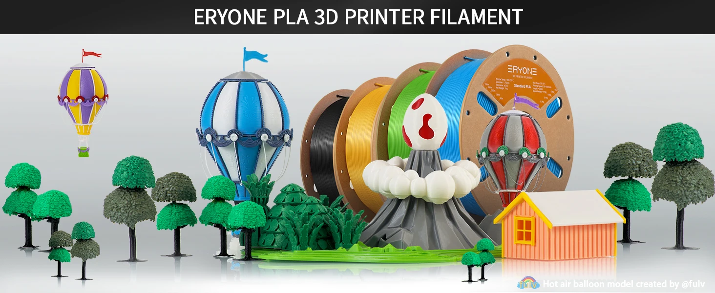 ERYONE 3KG PLA Filament 1,75mm, Standardqualität mit Hoher Zähigkeit, Geringer Verformung, Hervorragende Druckqualität, 1kg Spule – Detail 7
