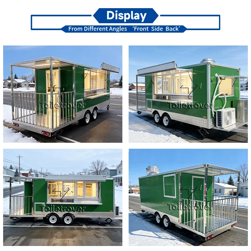 Custom Ready Mobile Kitchen Food Trailer Full Kitchen Commercial Food Truck Fast Food Truck Trailer for Outdoor Street Sale