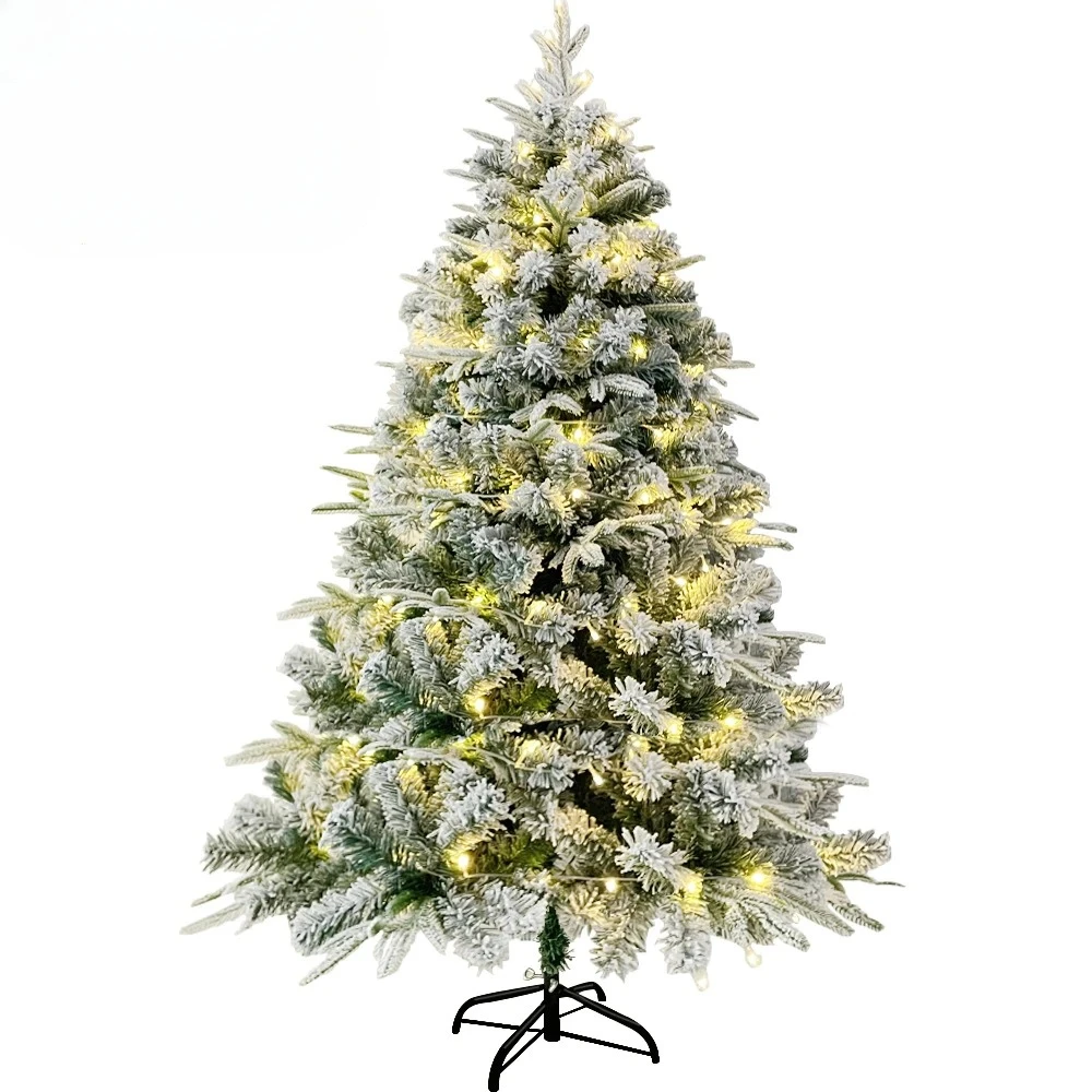 Picture 5: Artificial Christmas Tree PE+PVC Mixed Snow Spray Fusing Christmas Tree 120cm to 210cm Family Christmas Atmosphere Decorations
