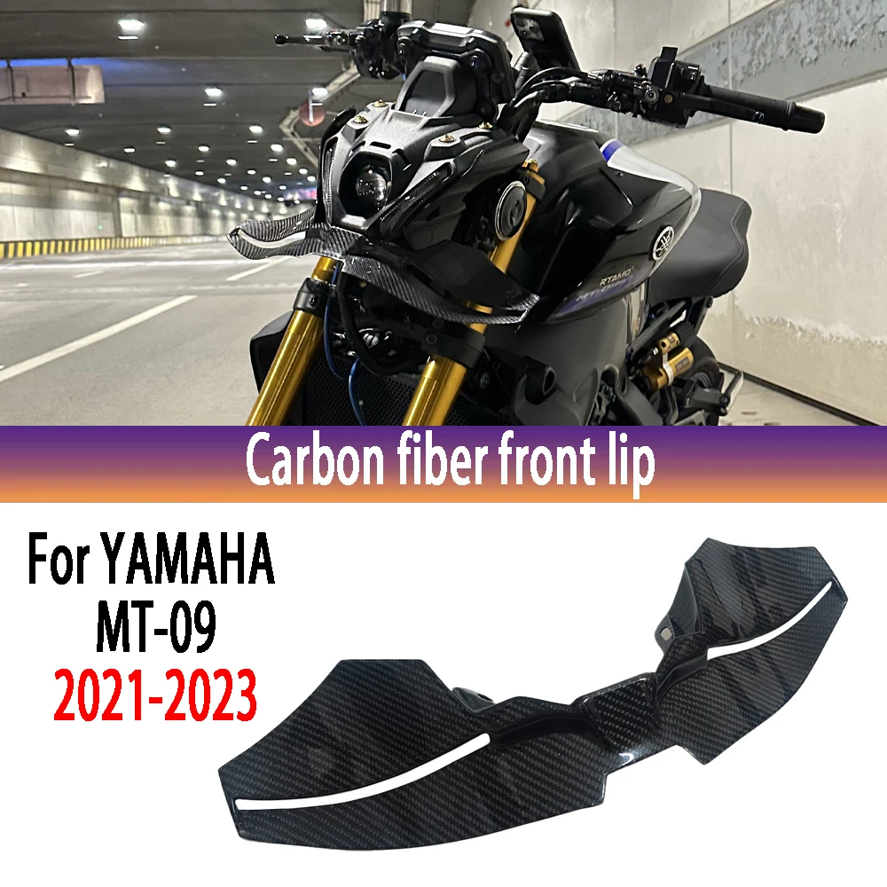 

Для мотоцикла Yamaha MT-09/SP, 100% углеродное волокно, прижимное крыло, передний спойлер, комплект 2021-2023, модель переднего спойлера, аксессуары