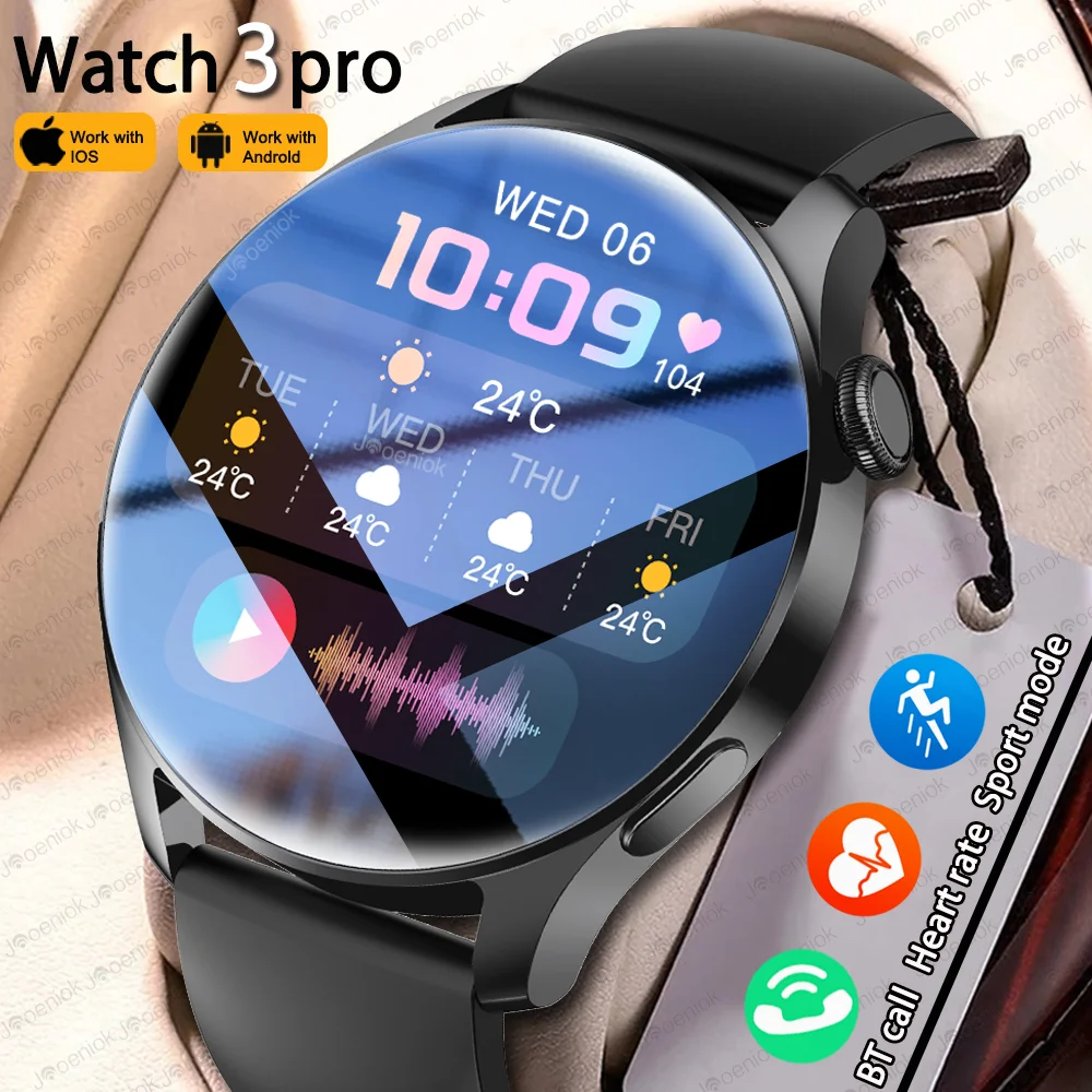 For Watch 3 Smart Watch Women Men Heart Rate Outdoor Sport Fitness Waterproof Bluetooth Call SmartWatch For Huawei Android IOS