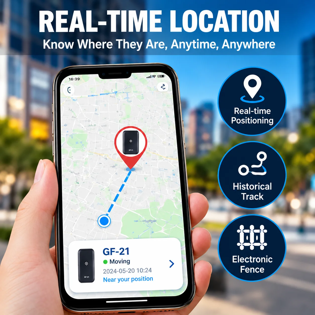 Mini GF21 GPS Tracker Precise Positioning Mini CarTracker Universal Car Bike GPS Tracker for the Elderlyand Children