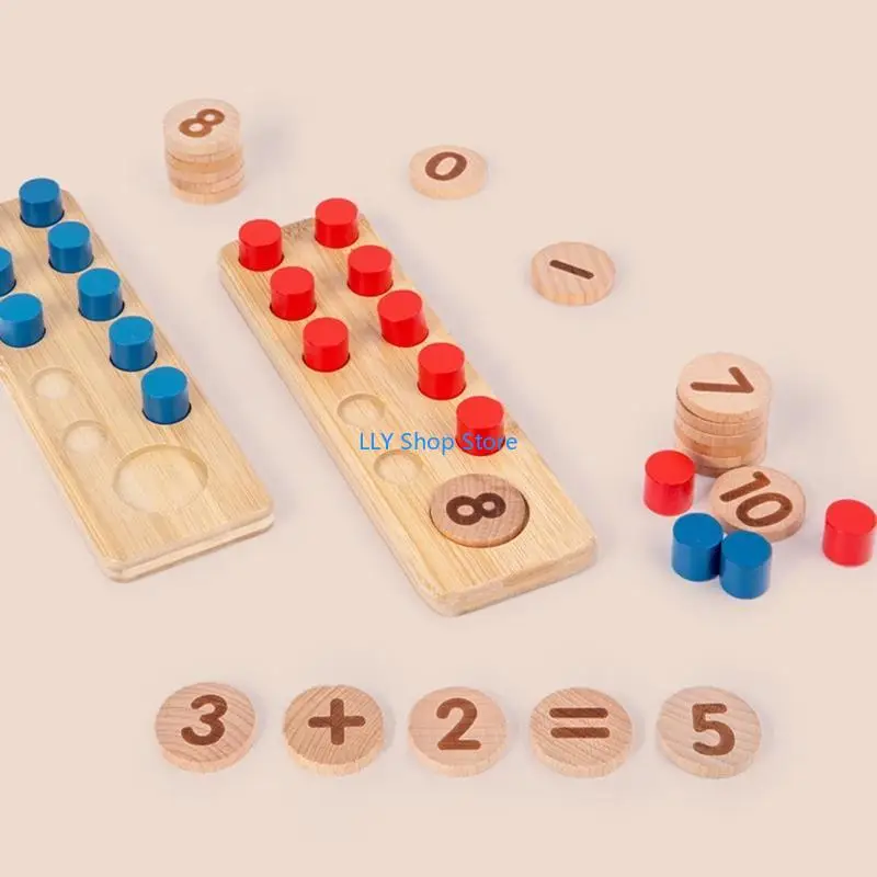 T8UD Montessori Gỗ Số Học Bảng Toán Đồ Chơi Phép Trừ Tính Xếp Chồng Khai Sáng Xếp Hình Cho Bé 3+