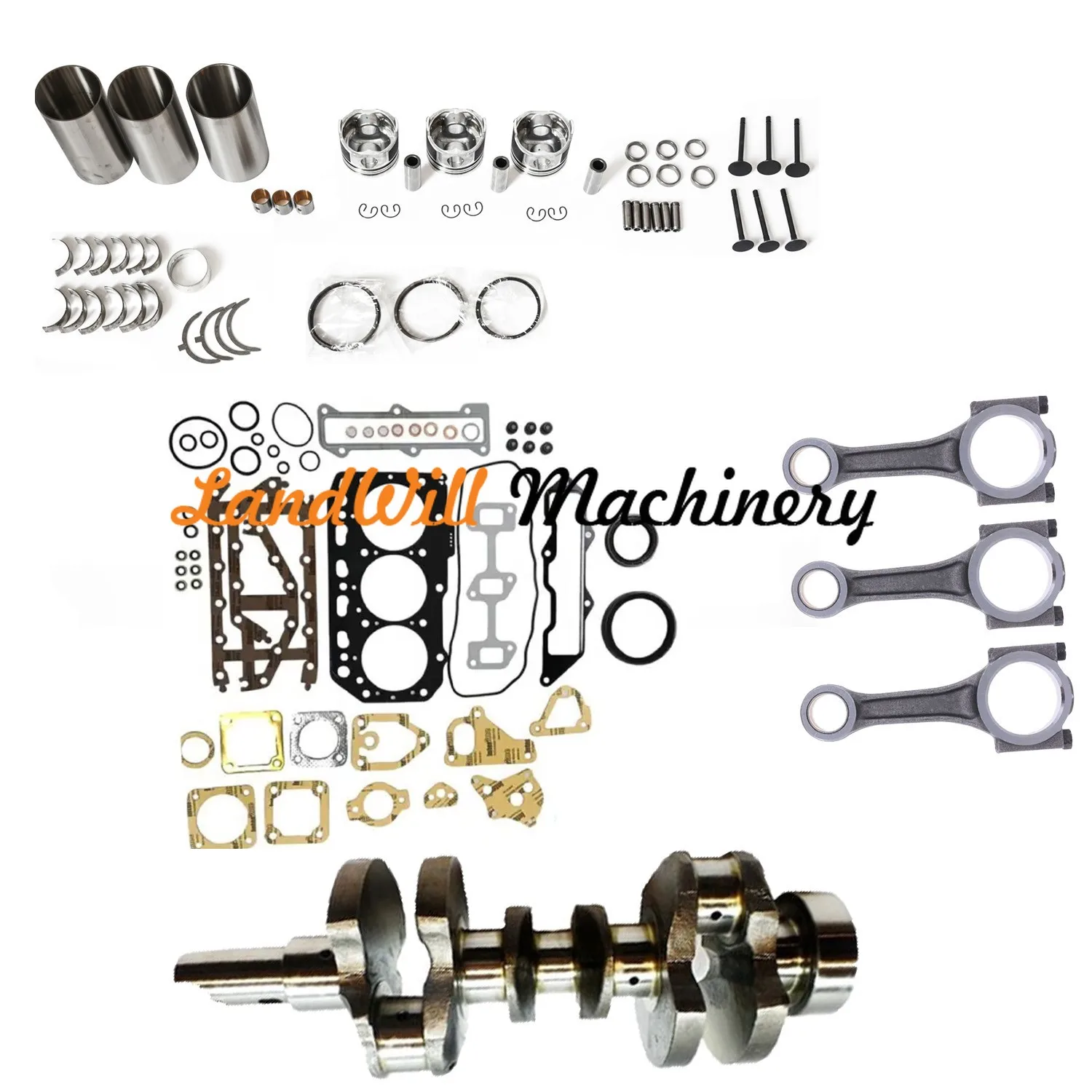 Overhaul Rebuild Kit Fits Komatsu Excavator PC35MR-2 W/ 3D88E-5