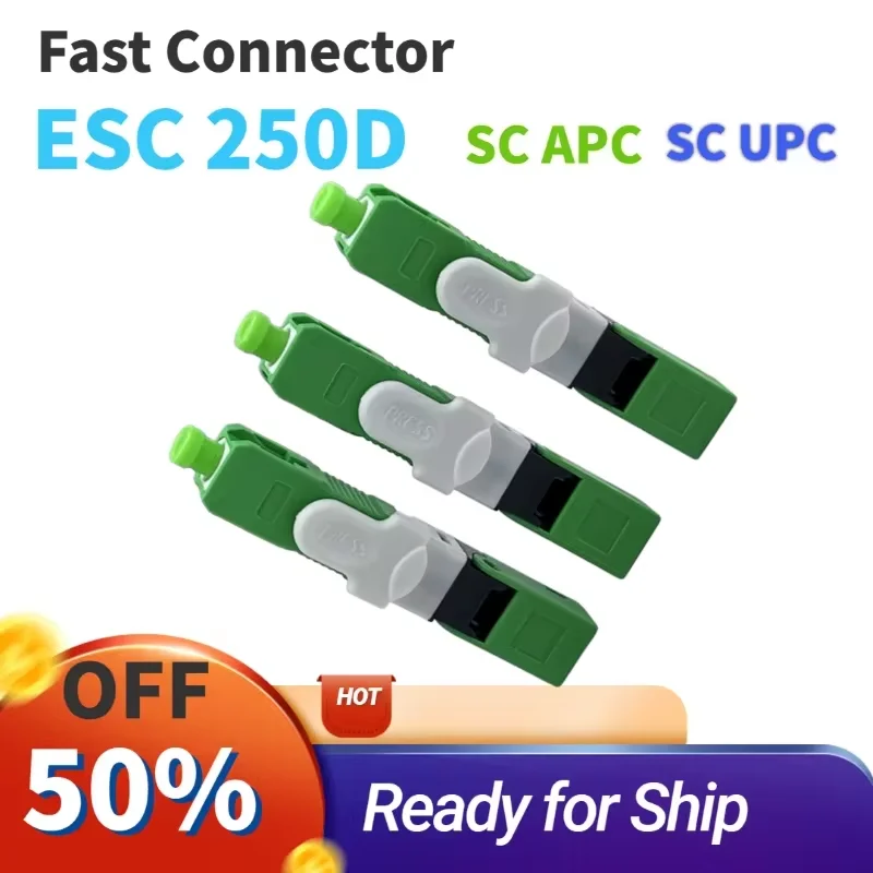 

100/200PCS FTTH ESC250D SC APC & SC UPC Single-Mode Fiber Optic Quick Connector FTTH SM Optic Fast Connector Free Shipping