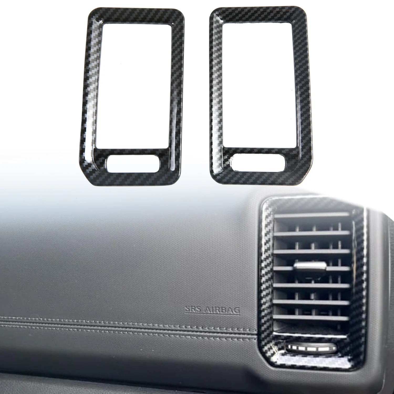 

For Nissan Frontier 2022-2024 Center Console Front Side A/C Air Vent Outlet Overlay Cover ABS Car Interior Accessories 2pcs