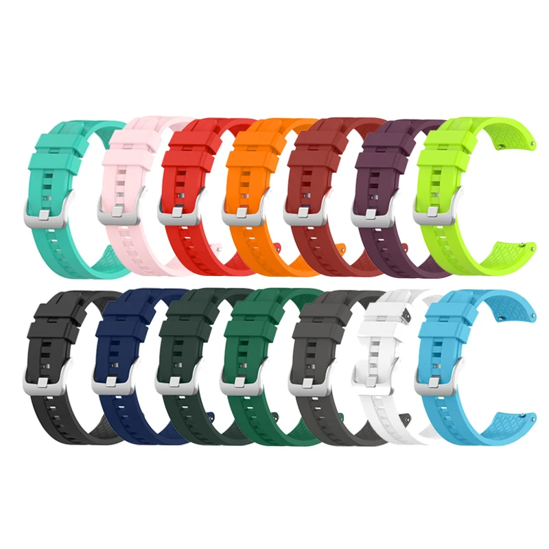 Gelang jam silikon 20mm, tali pengganti untuk Garmin Forerunner 158 165 645 245 55 / Vivoactive 3 / Active 5 / Venu Sq 2