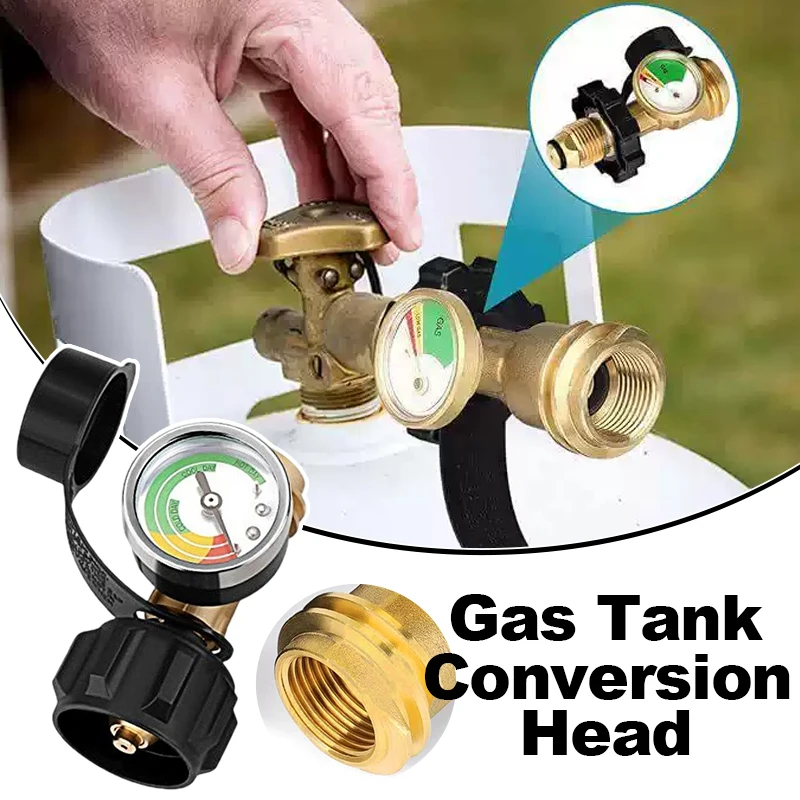 2Pcs Qcc Type Propane Tank Gauge Level Indicator Leak Detector Gas Pressure Meter Universal for 5Lb-40Lb Propane Tanks