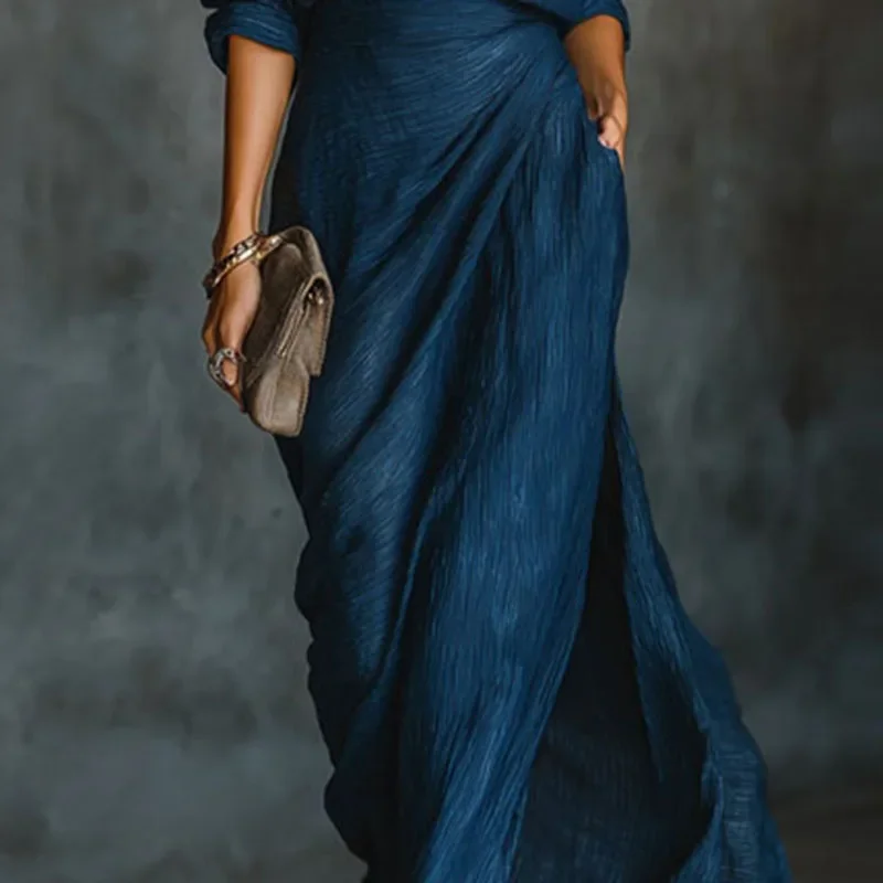 Herbst Langarm Sexy Outfits Frauen Elegante Polo Neck Button Shirt & Falten Rock Set Fashion Solid Unregelmäßigen 2 stücke anzug