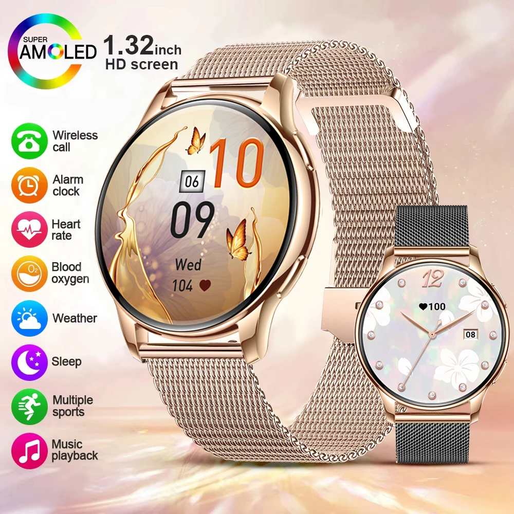 

2025 original New For Xiaomi Smart Watch For Women AMOLED Screen Watches IP68 Waterproof Heart Rate Monitor Ladies Smartwatch