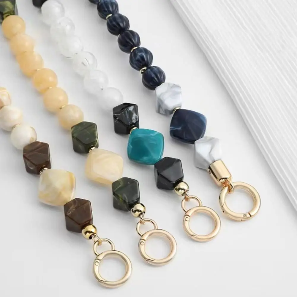DIY Decoration Acrylic Beads Bag Chain Metal Chain Lanyard Beaded Bag Pendant Key Chain Replaceable Bag Charms Accessory