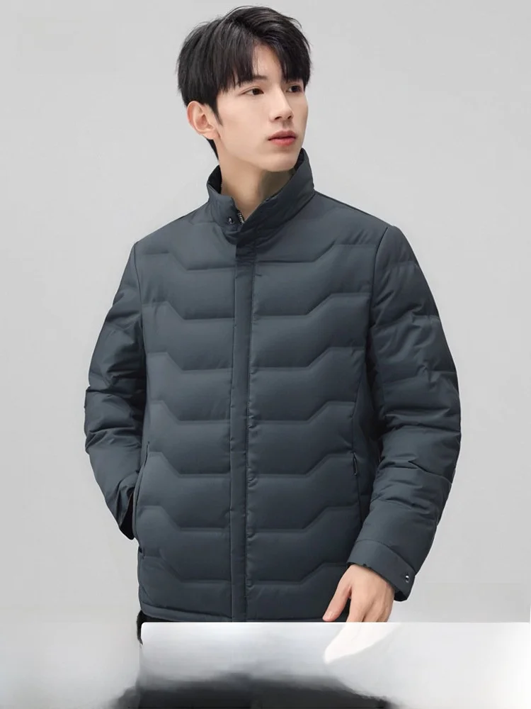 

Snow Flying Men's down Jacket Duck down Casual Stand Collar Winter Business Casual Wave Pattern Comfortable Fashion Urban Style