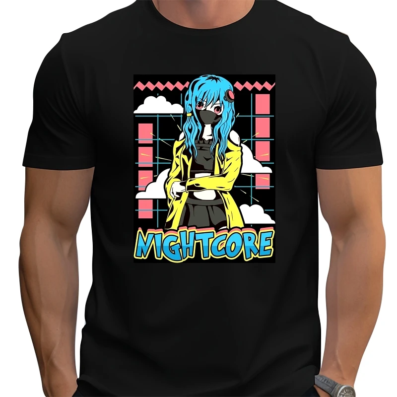 

Crazy Tops Tees Premium Cotton Young T Shirt Cute Nightcore Anime Girl Japanese Print Funny